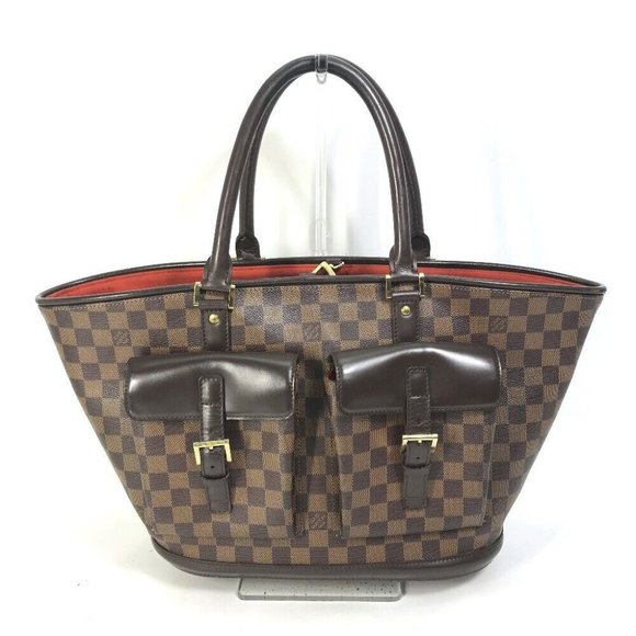 Authentic LOUIS VUITTON N51120 Damier Manosque GM Shoulder Bag Tote Bag Canvas B - Picture 1 of 16